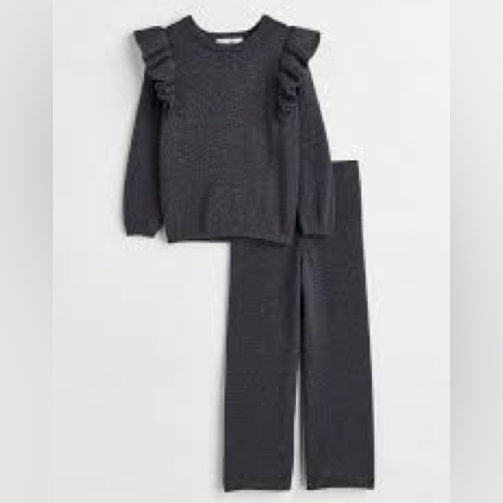 H&M Sparkly Knit Ribbed Sweater Set 3T